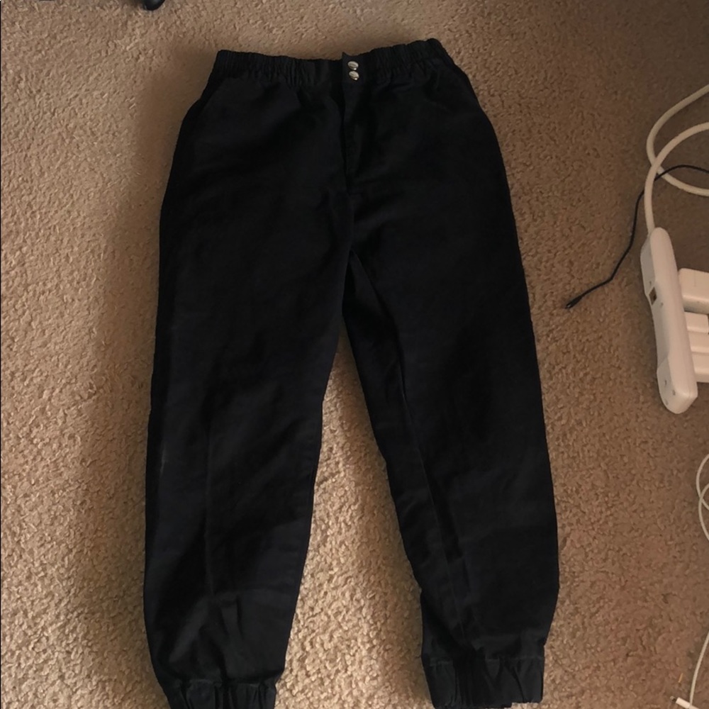 LF Carmar Black Joggers Cargo Pants